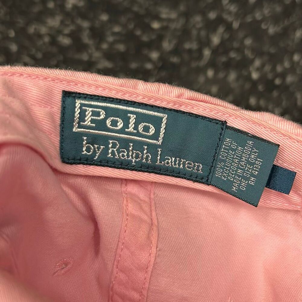 Polo Ralph Lauren Hat Cap Lt Pink Embroidered Logo - Picture 9 of 9